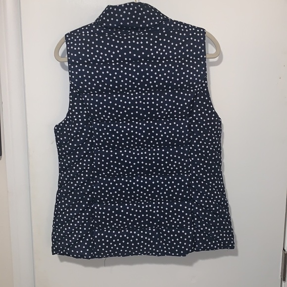 Tommy Hilfiger Black W/White Polka Dot Lightweight Puffer Vest Sz M L061222 - Picture 3 of 6